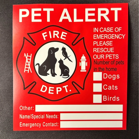Other - Emergency Pet Alert Door Window Stickers